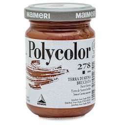 Maimeri Polycolor Vinyl Paints - Burnt Sienna, 140 ml jar