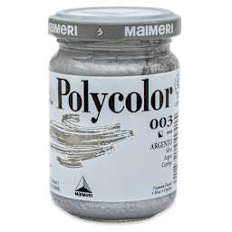 Maimeri Polycolor Vinyl Paints - Silver, 140 ml jar