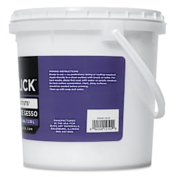Blick Artists Acrylic Gesso - White, Gallon tub, side view label information