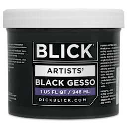Blick Artists Acrylic Gesso - Black, Quart jar, front view