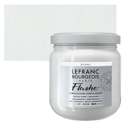Lefranc & Bourgeois Flashe Vinyl Paint - White, 400 ml jar and swatch