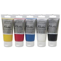 Lefranc & Bourgeois Flashe Vinyl Paint - Basics Set of 5, 80 ml