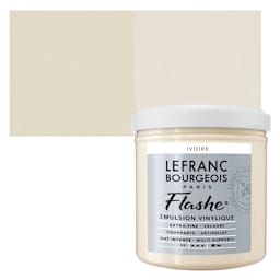 Lefranc & Bourgeois Flashe Vinyl Paint - Ivory, 125 ml jar and swatch