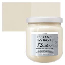 Lefranc & Bourgeois Flashe Vinyl Paint - Ivory, 400 ml jar and swatch