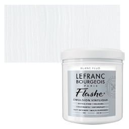 Lefranc & Bourgeois Flashe Vinyl Paint - Fluorescent White, 125 ml jar and swatch