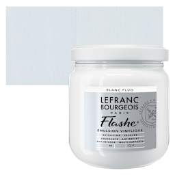 Lefranc & Bourgeois Flashe Vinyl Paint - Fluorescent White, 400 ml jar and swatch
