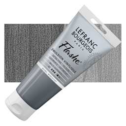 Lefranc & Bourgeois Flashe Vinyl Paint - Iridescent Nickel, 80 ml tube and swatch