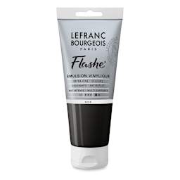 Lefranc & Bourgeois Flashe Vinyl Paint - 80 ml Black Tube shown upright