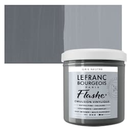 Lefranc & Bourgeois Flashe Vinyl Paint - Neutral Gray, 125 ml jar and swatch