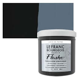 Lefranc & Bourgeois Flashe Vinyl Paint - Payne's Gray, 125 ml jar and swatch