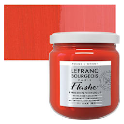 Lefranc & Bourgeois Flashe Vinyl Paint - Oriental Red, 400 ml jar and swatch