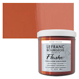 Lefranc & Bourgeois Flashe Vinyl Paint - Red Ochre, 125 ml jar and swatch