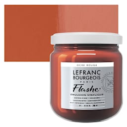 Lefranc & Bourgeois Flashe Vinyl Paint - Red Ochre, 400 ml jar and swatch
