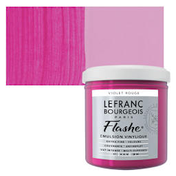 Lefranc & Bourgeois Flashe Vinyl Paint - Red Violet, 125 ml jar and swatch