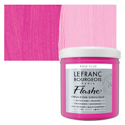Lefranc & Bourgeois Flashe Vinyl Paint - Fluorescent Pink, 125 ml jar and swatch