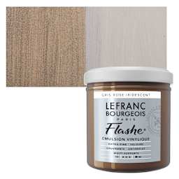 Lefranc & Bourgeois Flashe Vinyl Paint - Iridescent Pink Gray, 125 ml jar and swatch