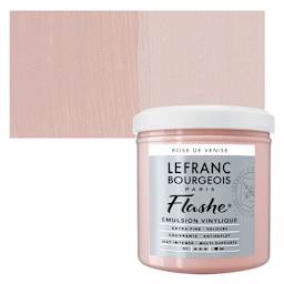 Lefranc & Bourgeois Flashe Vinyl Paint - Venetian Pink, 125 ml jar and swatch