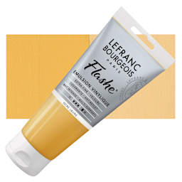 Lefranc & Bourgeois Flashe Vinyl Paint - Yellow Ochre, 80 ml tube and swatch