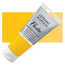 Lefranc & Bourgeois Flashe Vinyl Paint - Sahara Yellow, 80 ml tube and swatch