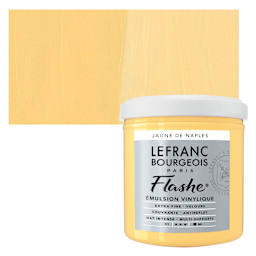 Lefranc & Bourgeois Flashe Vinyl Paint - Naples Yellow Hue, 125 ml jar and swatch