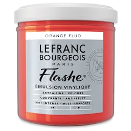 Lefranc & Bourgeois Flashe Vinyl Paint - Fluorescent Orange, 125 ml jar