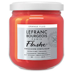 Lefranc & Bourgeois Flashe Vinyl Paint - Fluorescent Orange, 400 ml jar