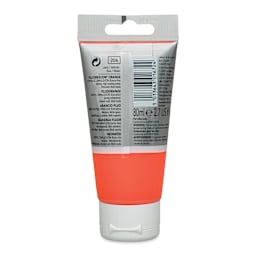 Lefranc & Bourgeois Flashe Vinyl Paint - Fluorescent Orange, 80 ml tube (back of tube)