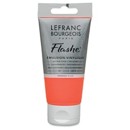 Lefranc & Bourgeois Flashe Vinyl Paint - Fluorescent Orange, 80 ml tube