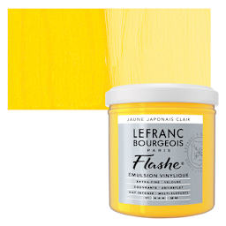 Lefranc & Bourgeois Flashe Vinyl Paint - Japanese Yellow Light, 125 ml jar and swatch