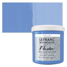 Lefranc & Bourgeois Flashe Vinyl Paint - Royal Blue, 125 ml jar and swatch