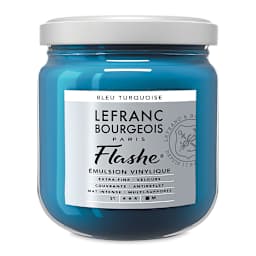Lefranc & Bourgeois Flashe Vinyl Paint - Turquoise Blue, 400 ml jar