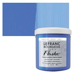 Lefranc & Bourgeois Flashe Vinyl Paint - Cobalt Blue Hue, 125 ml jar and swatch