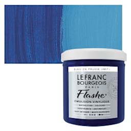 Lefranc & Bourgeois Flashe Vinyl Paint - Prussian Blue Hue, 125 ml jar and swatch