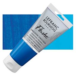 Lefranc & Bourgeois Flashe Vinyl Paint - Phthalo Blue, 80 ml tube and swatch