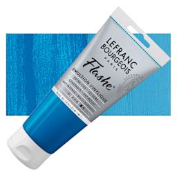 Lefranc & Bourgeois Flashe Vinyl Paint - Cerulean Blue Hue, 80 ml tube and swatch
