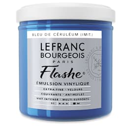 Lefranc & Bourgeois Flashe Vinyl Paint - Cerulean Blue Hue, 125 ml jar