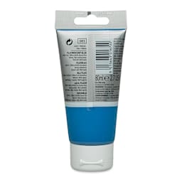 Lefranc & Bourgeois Flashe Vinyl Paint - Fluorescent Blue, 80 ml tube (back of tube)