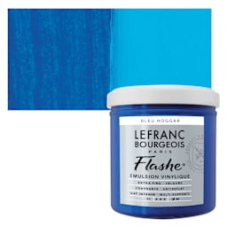 Lefranc & Bourgeois Flashe Vinyl Paint - Phthalo Blue, 125 ml jar and swatch