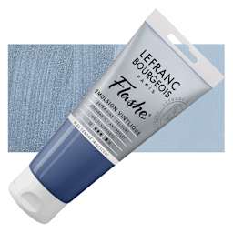 Lefranc & Bourgeois Flashe Vinyl Paint - Iridescent Ash Blue, 80 ml tube and swatch