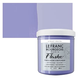 Lefranc & Bourgeois Flashe Vinyl Paint - Pastel Violet, 125 ml jar and swatch