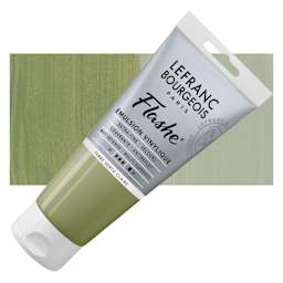 Lefranc & Bourgeois Flashe Vinyl Paint - Light Green Earth, 80 ml tube and swatch