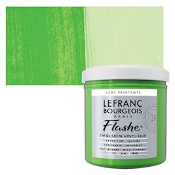 Lefranc & Bourgeois Flashe Vinyl Paint - Spring Green, 125 ml jar and swatch