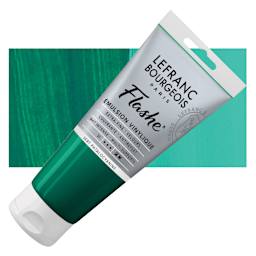 Lefranc & Bourgeois Flashe Vinyl Paint - Phthalocyanine Green, 80 ml tube and swatch