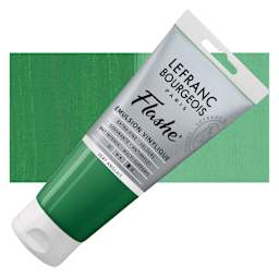Lefranc & Bourgeois Flashe Vinyl Paint - Chrome Green, 80 ml tube and swatch