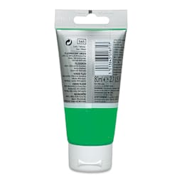 Lefranc & Bourgeois Flashe Vinyl Paint - Fluorescent Green, 80 ml tube (back of tube)