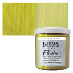 Lefranc & Bourgeois Flashe Vinyl Paint - Stil de Grain Green, 125 ml jar and swatch