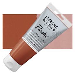 Lefranc & Bourgeois Flashe Vinyl Paint - Burnt Sienna, 80 ml tube and swatch