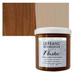 Lefranc & Bourgeois Flashe Vinyl Paint - Burnt Umber, 125 ml jar and swatch