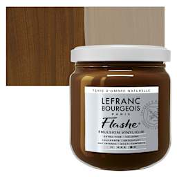 Lefranc & Bourgeois Flashe Vinyl Paint - Raw Umber, 400 ml jar and swatch
