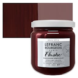 Lefranc & Bourgeois Flashe Vinyl Paint - Sepia Brown, 400 ml jar and swatch
